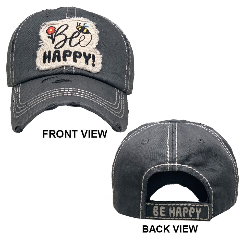 HATEGORY Be HAPPY! Vintage Baseball Cap