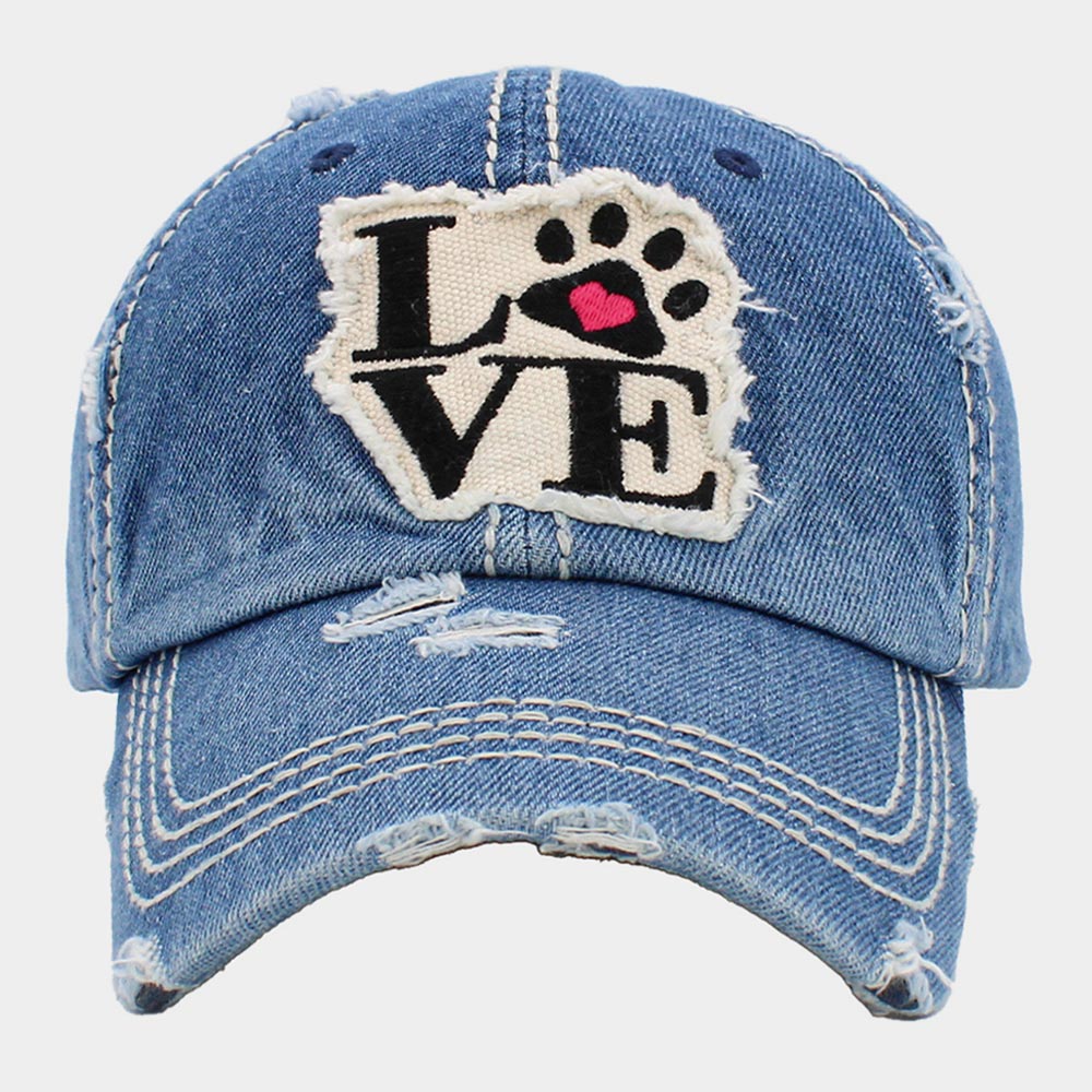 HATEGORY LOVE Paw Vintage Baseball Cap