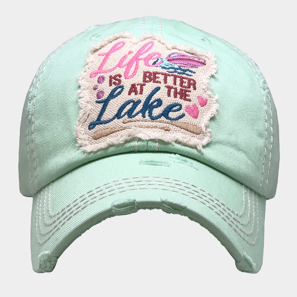 HATEGORY Life IS BETTER AT THE Lake Vintage Baseball Cap