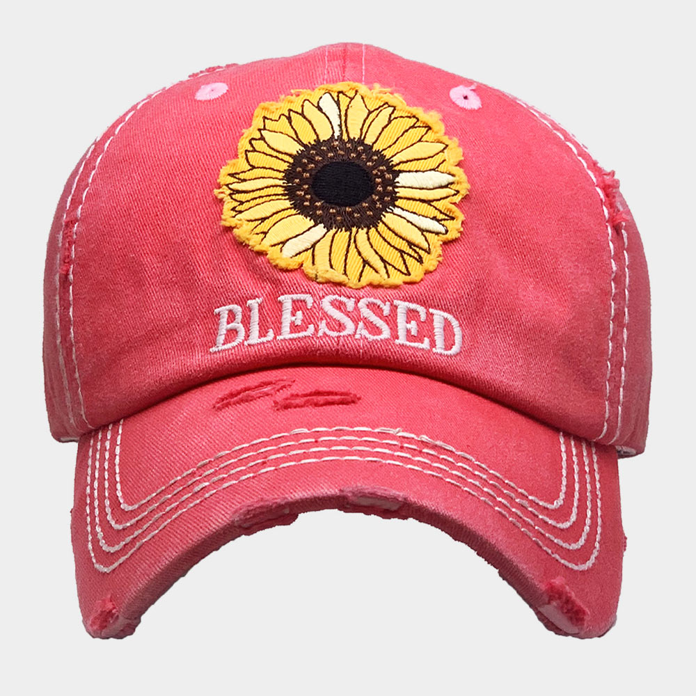 HATEGORY Sunflower Blessed Vintage Baseball Cap