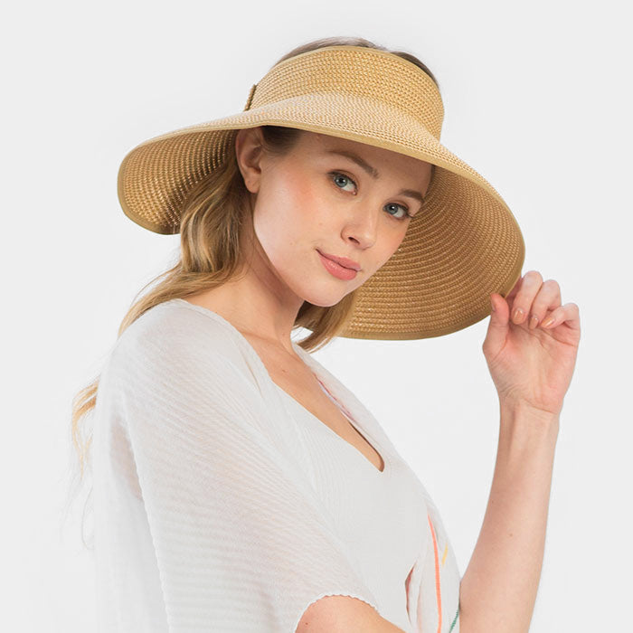 HATEGORY Bow With Band Roll Visor Sun Hat