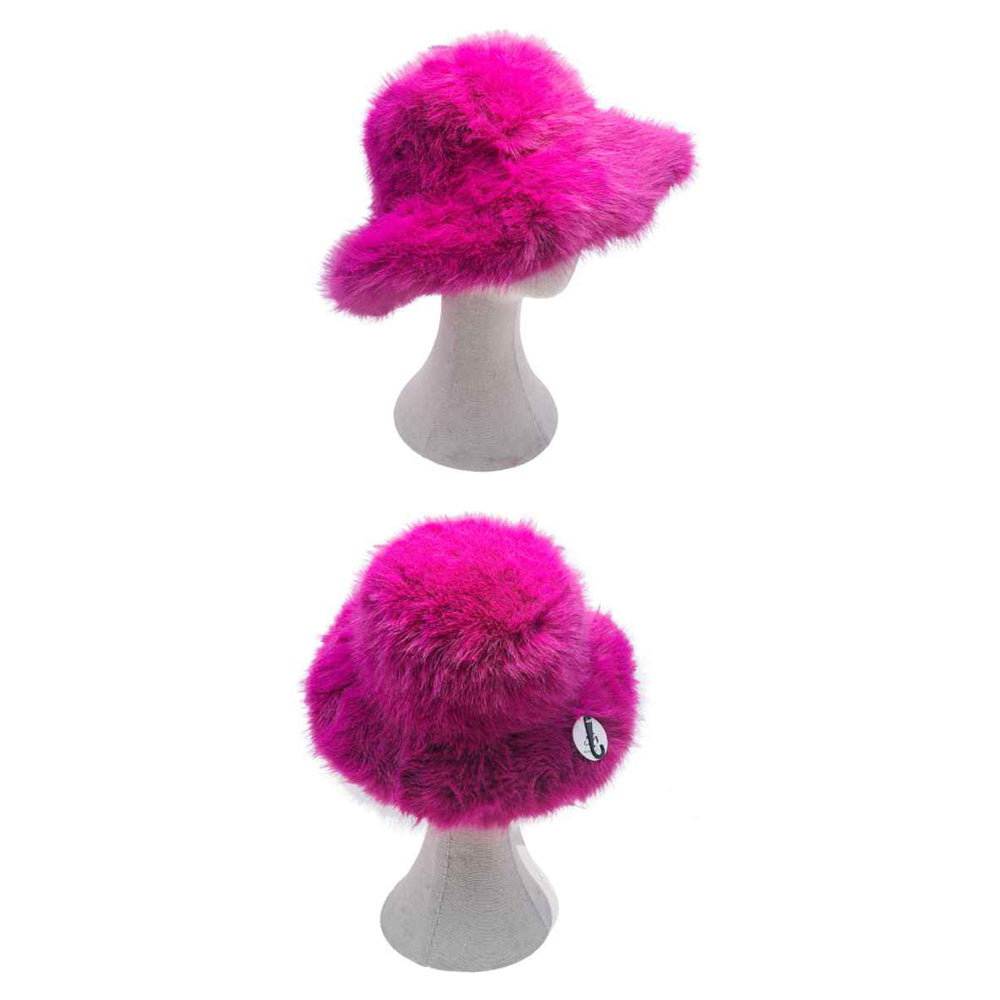 HATEGORY Cozy Fluffy Fur Winter Bucket Hat