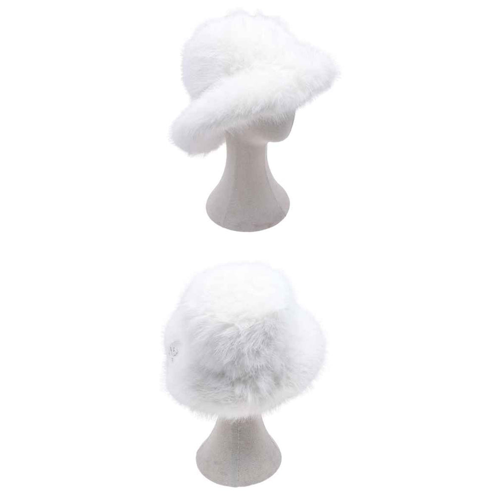 HATEGORY Cozy Fluffy Fur Winter Bucket Hat
