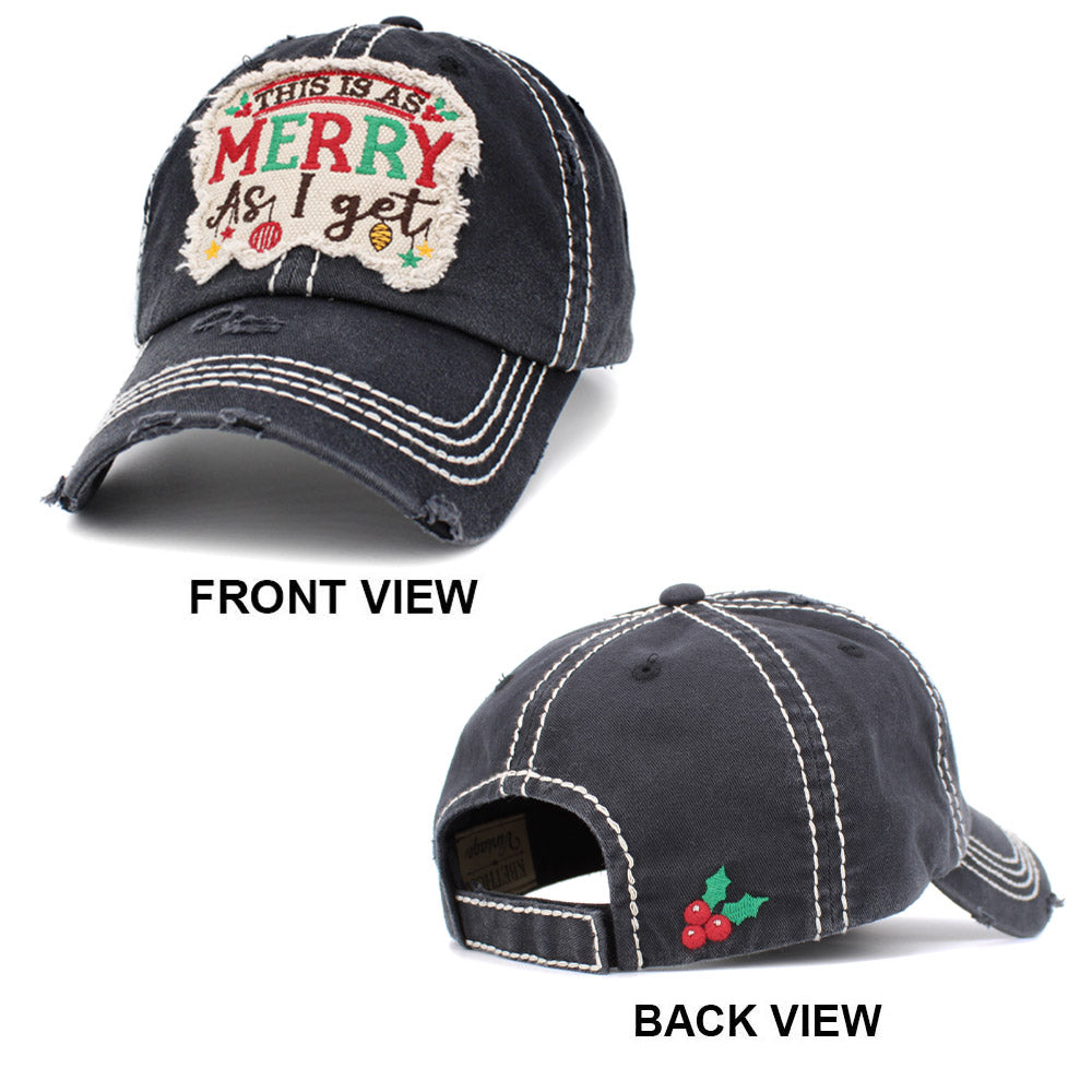 HATEGORY This Is As Merry As I Get Vintage Baseball Cap
