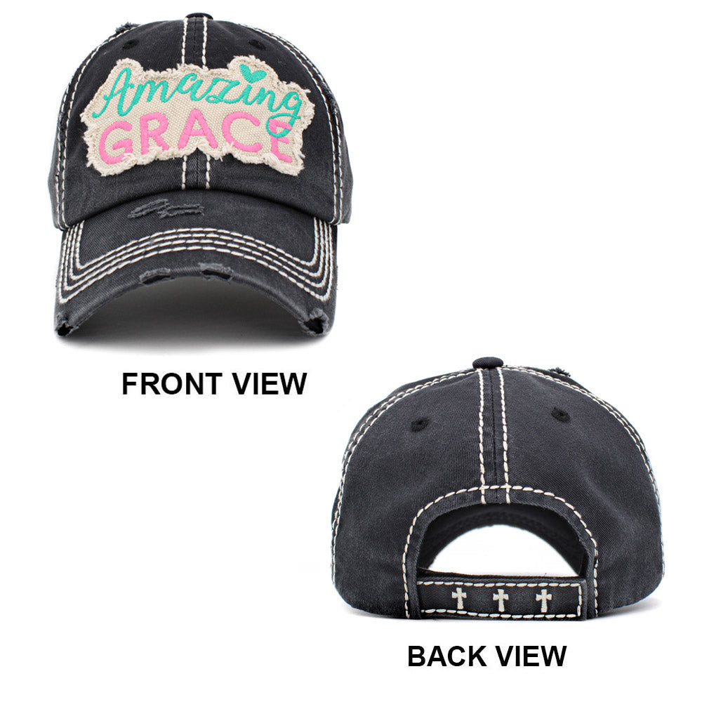 HATEGORY Amazing GRACE Message Vintage Baseball Cap