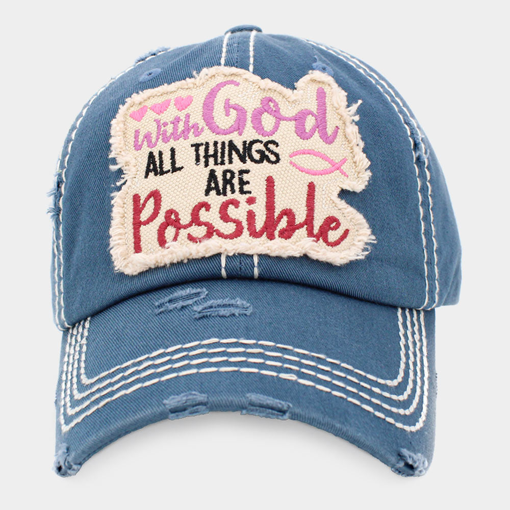HATEGORY with God ALL THINGS ARE Possible Message Vintage Baseball Cap