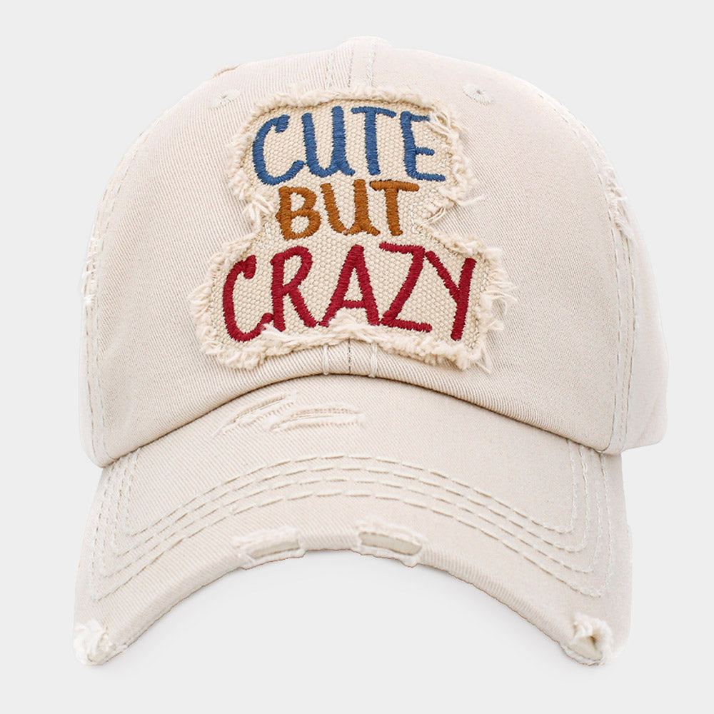 HATEGORY CUTE BUT CRAZY Message Vintage Baseball Cap