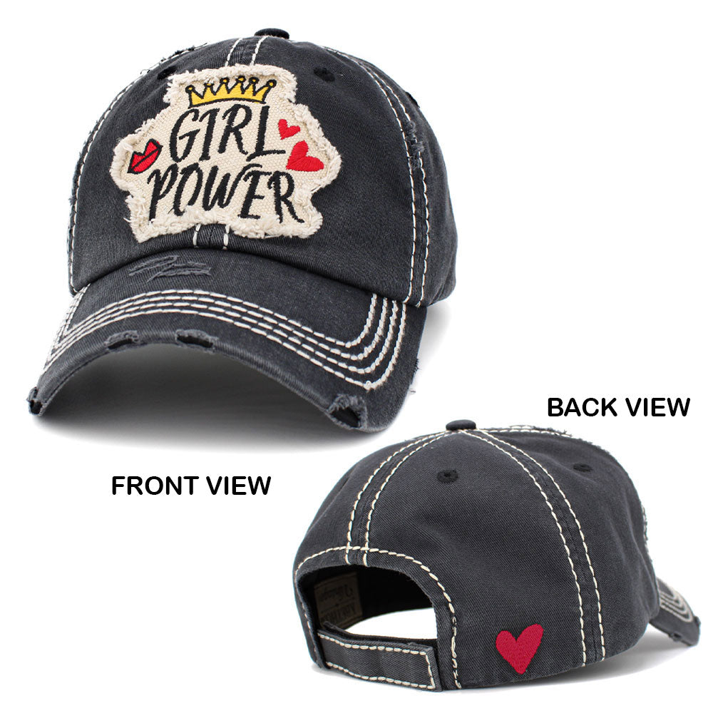 HATEGORY Girl Power Message Vintage Baseball Cap