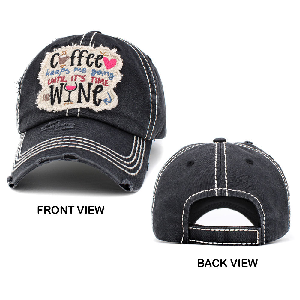 HATEGORY Coffee keeps me going... Message Vintage Baseball Cap