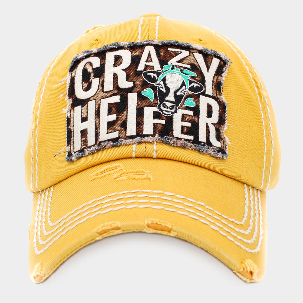 HATEGORY CRAZY HEIFER Message Vintage Baseball Cap