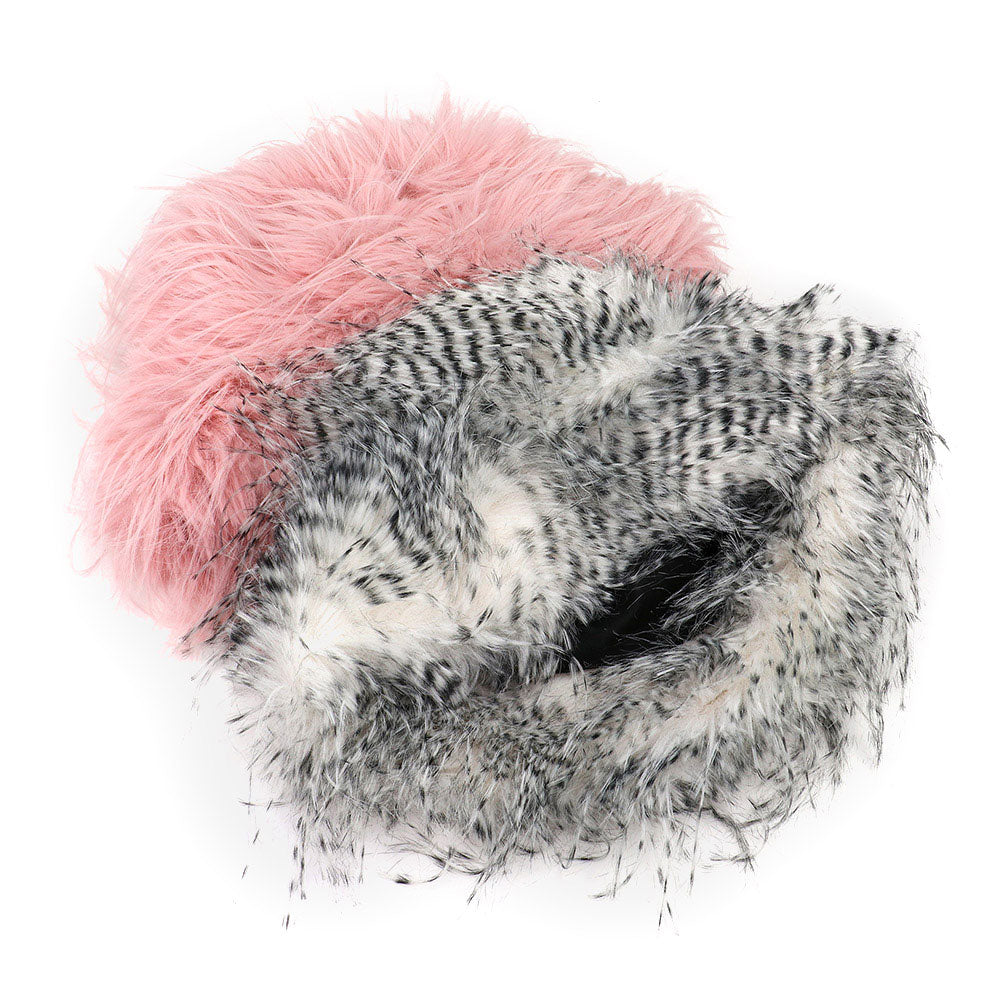 HATEGORY Faux Fur Feather Bucket Hat