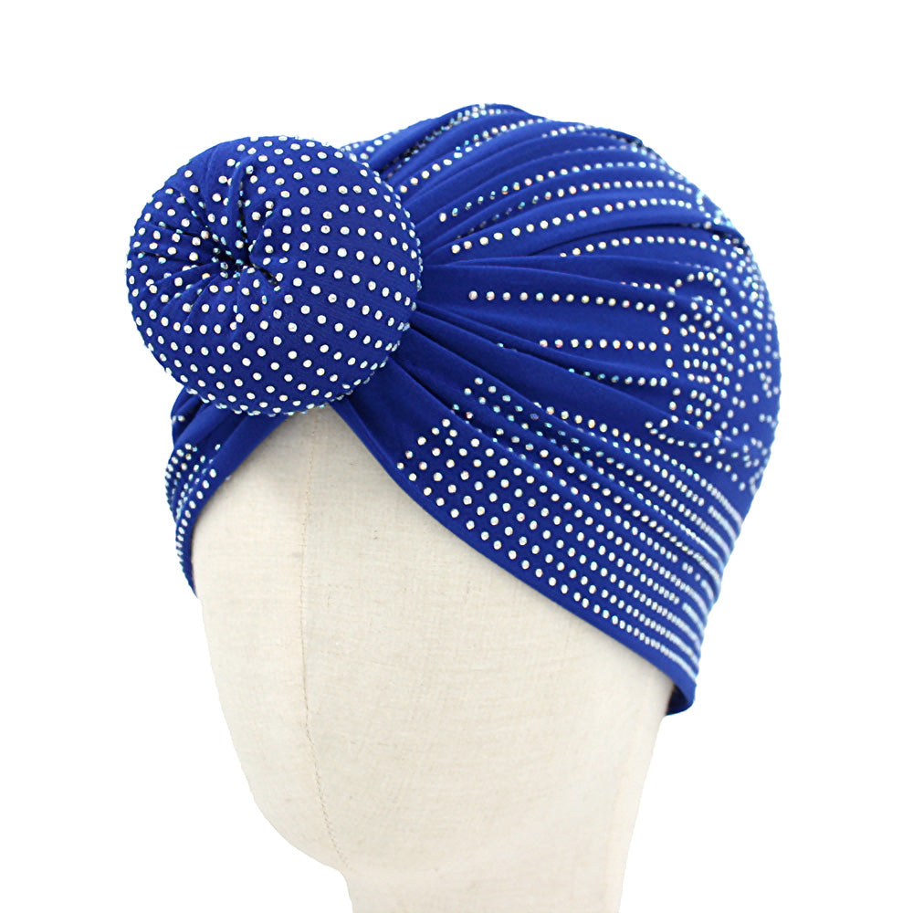 HATEGORY Bling Studded Turban Hat