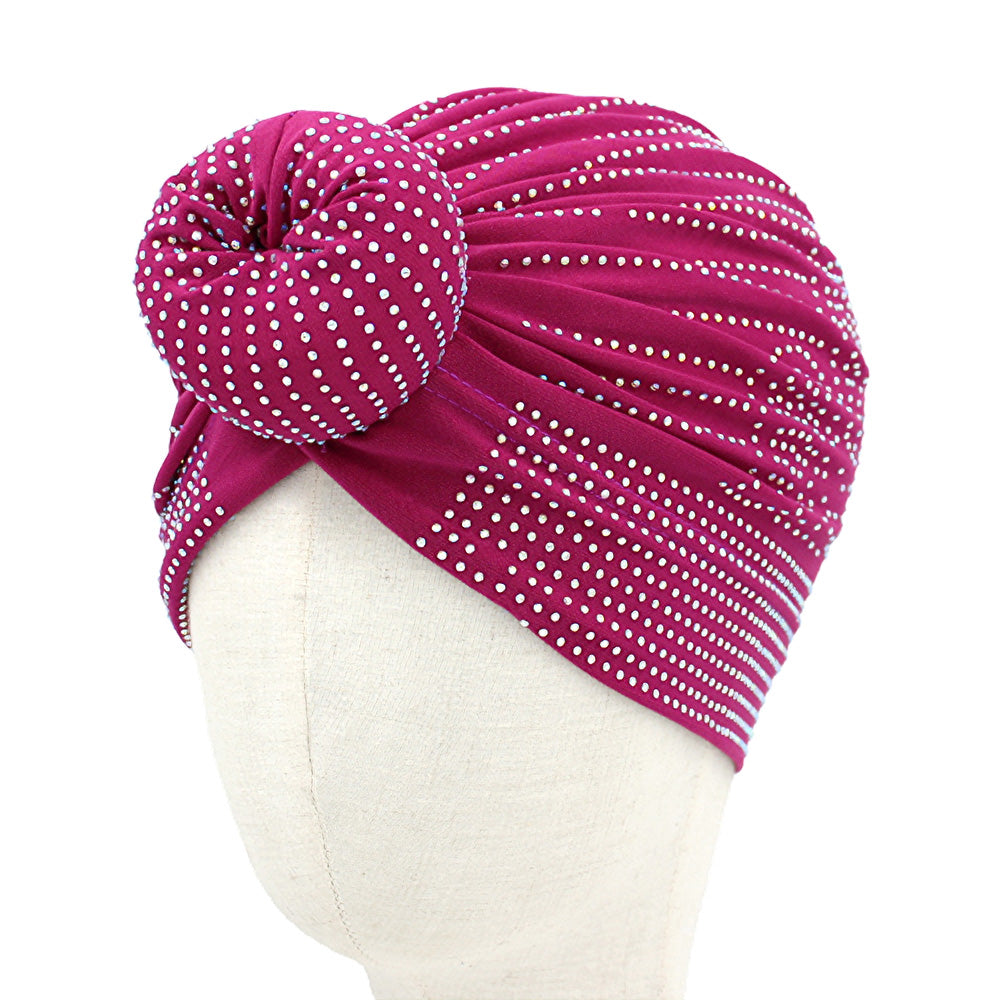 HATEGORY Bling Studded Turban Hat