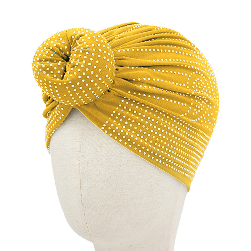 HATEGORY Bling Studded Turban Hat