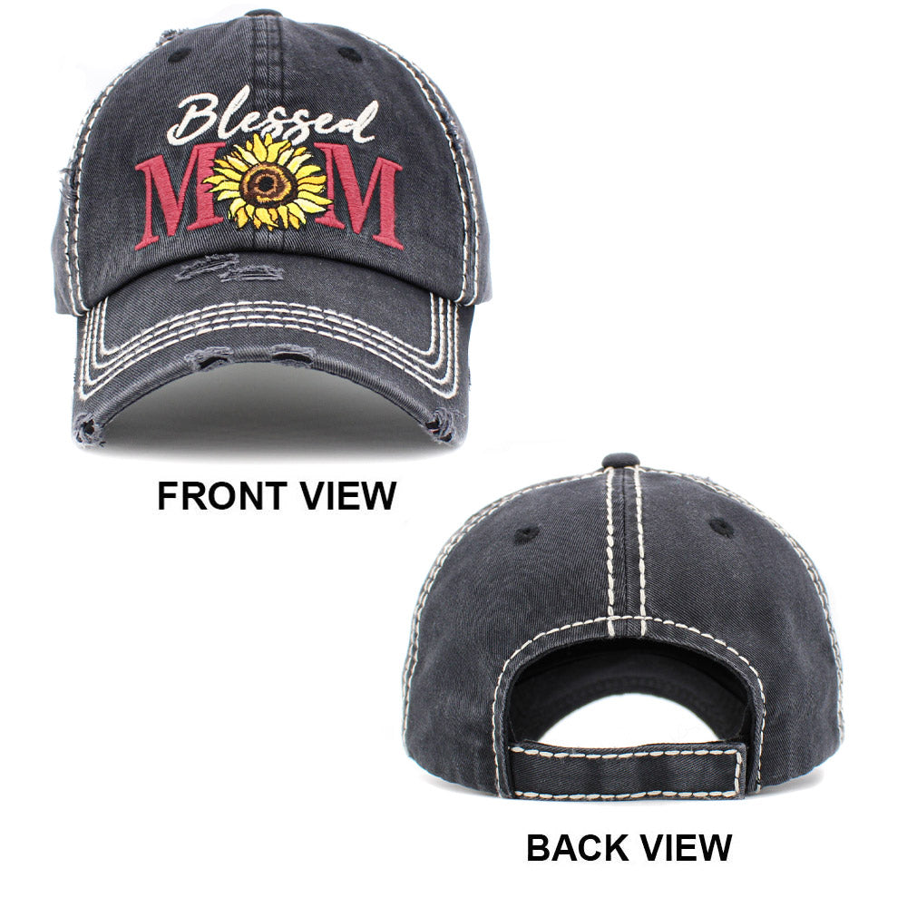HATEGORY Blessed MOM Message Vintage Baseball Cap