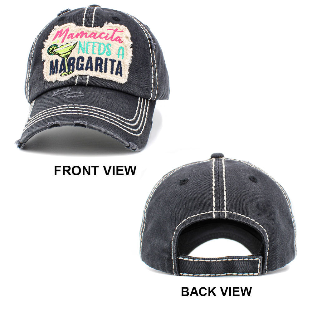 HATEGORY Mamacita NEEDS A MARGARITA Message Vintage Baseball Cap