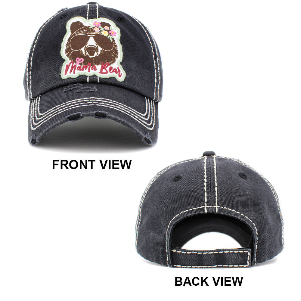 HATEGORY mama Bear Message Vintage Baseball Cap