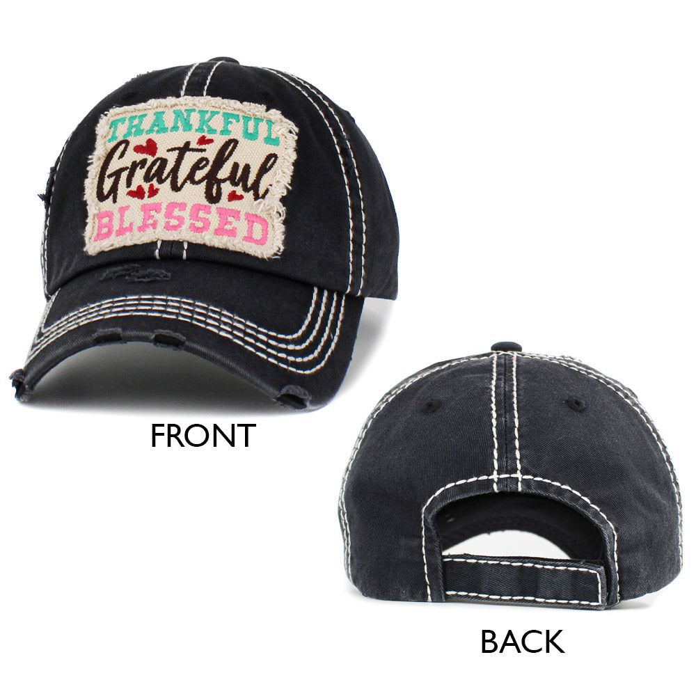HATEGORY THANKFUL GRATEFUL BLESSED Vintage Baseball Cap