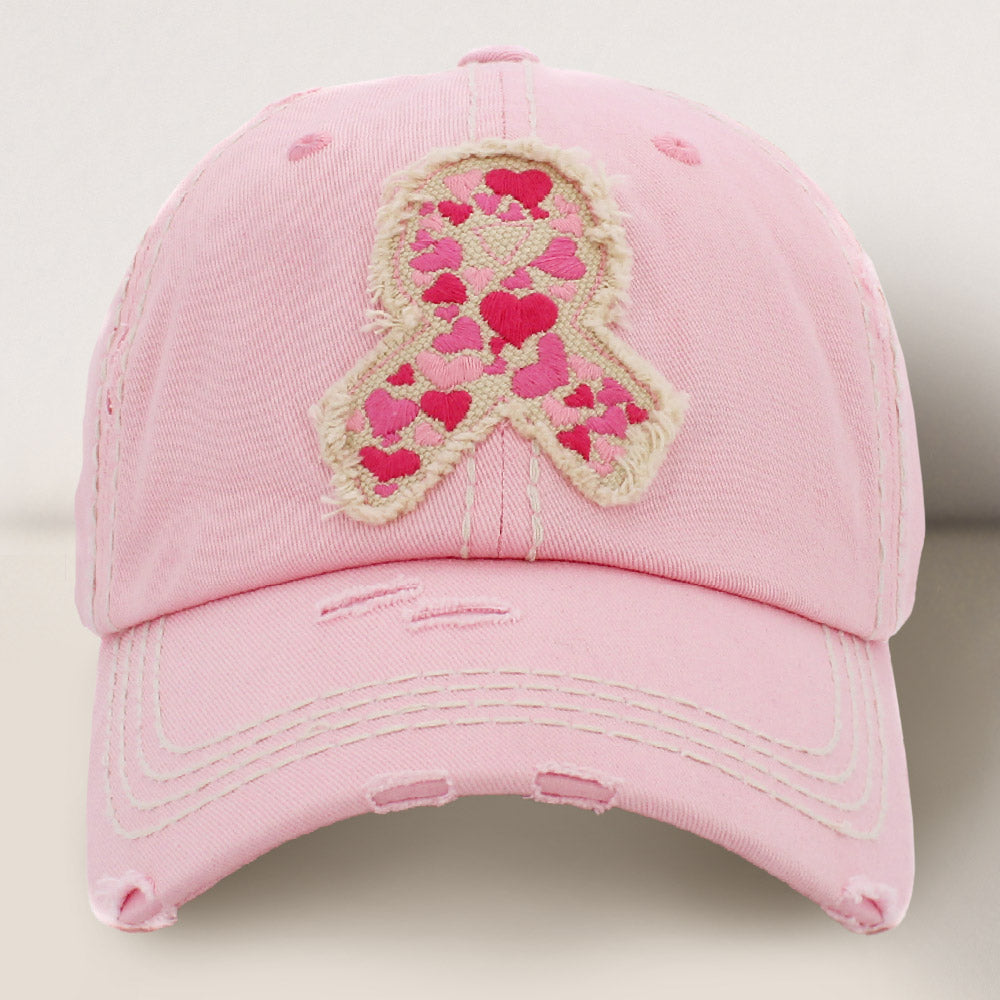 HATEGORY PINK RIBBON Vintage Baseball Cap