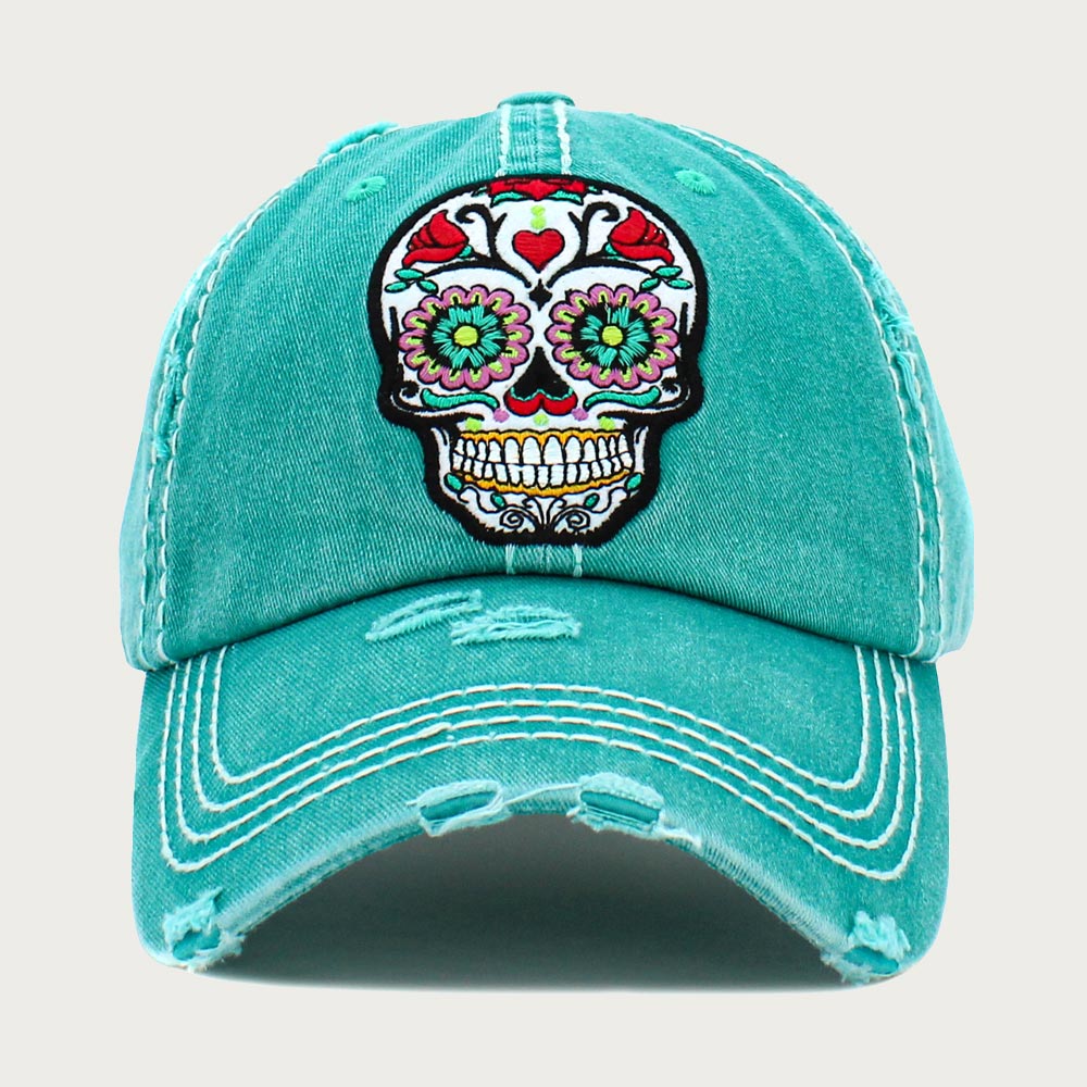 HATEGORY Day Of The Dead Patch Vintage Baseball Cap