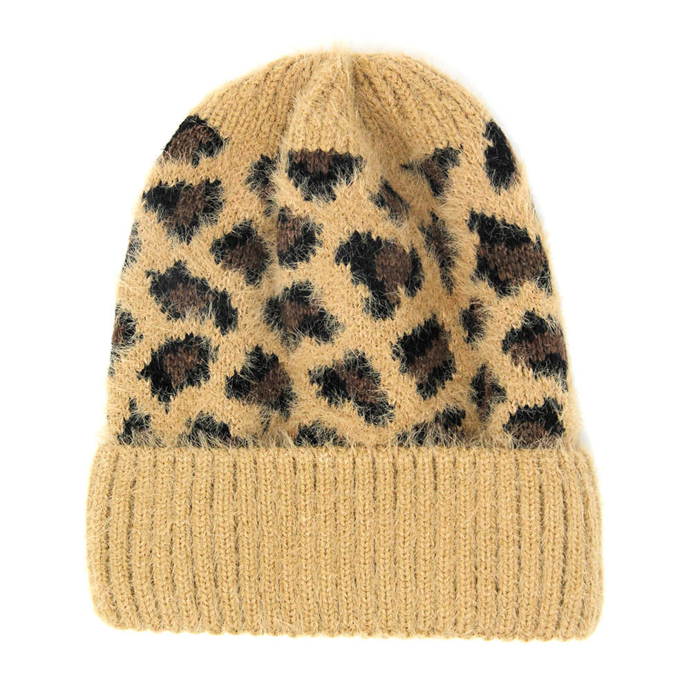 HATEGORY Leopard Pattern Beanie Hat