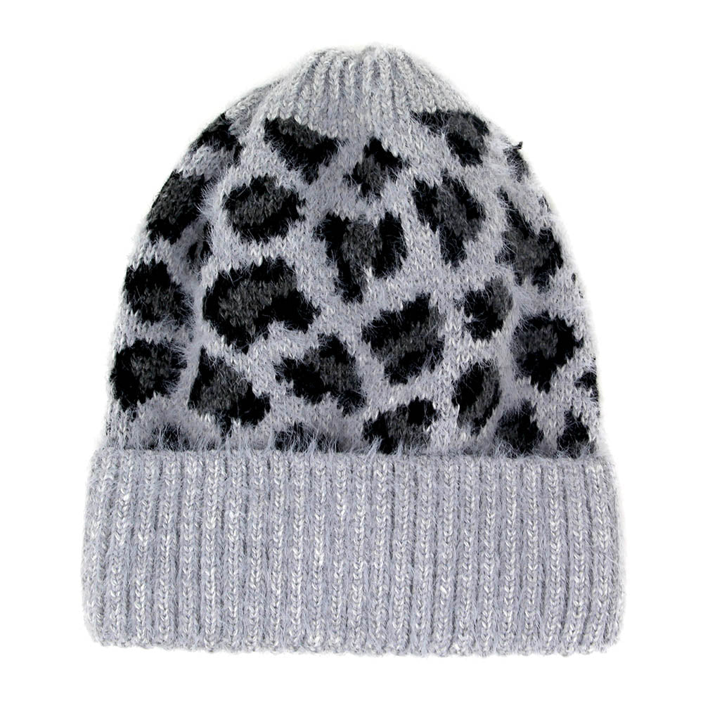 HATEGORY Leopard Pattern Beanie Hat