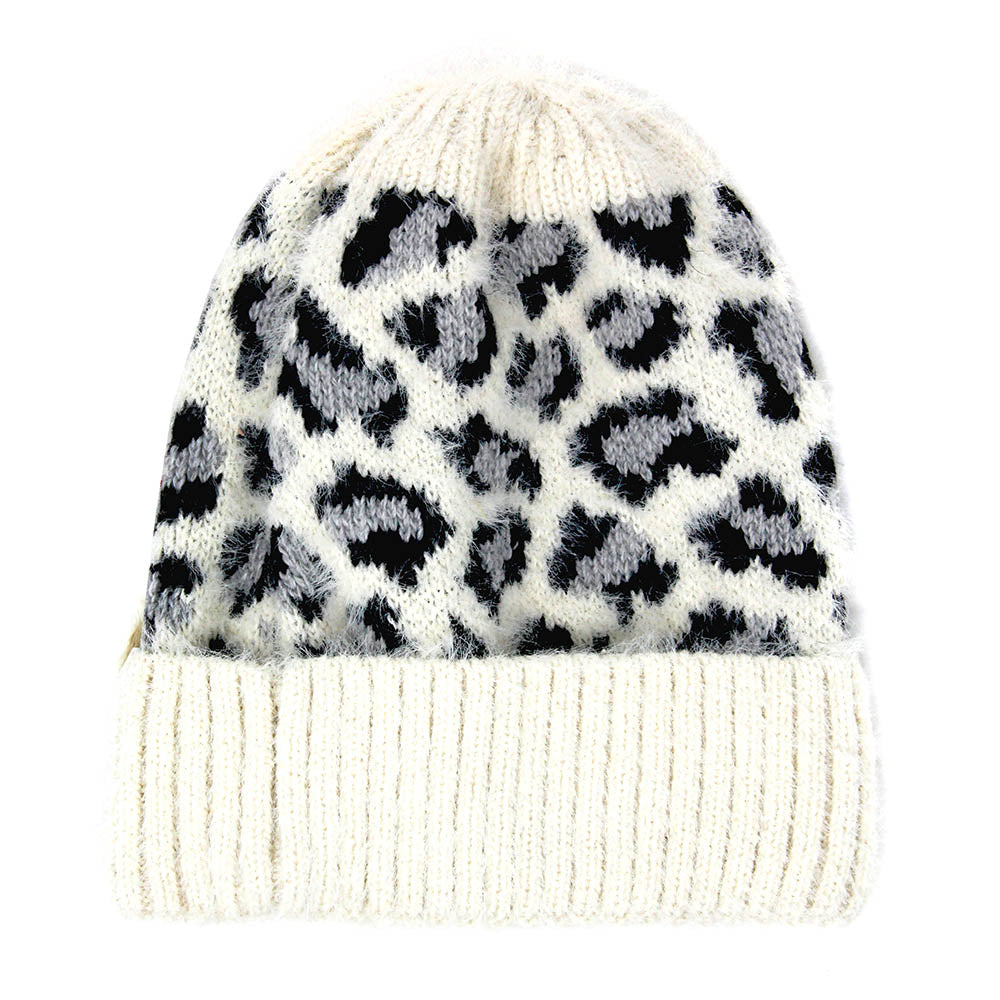 HATEGORY Leopard Pattern Beanie Hat