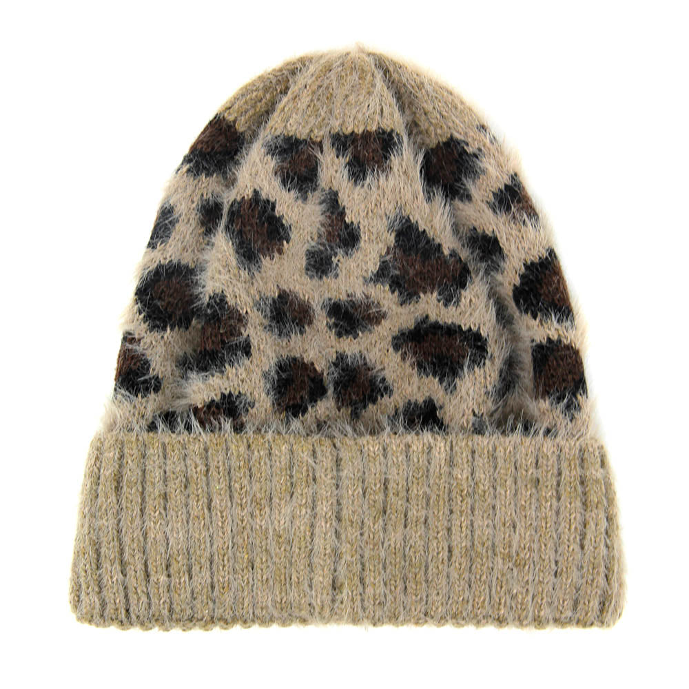 HATEGORY Leopard Pattern Beanie Hat