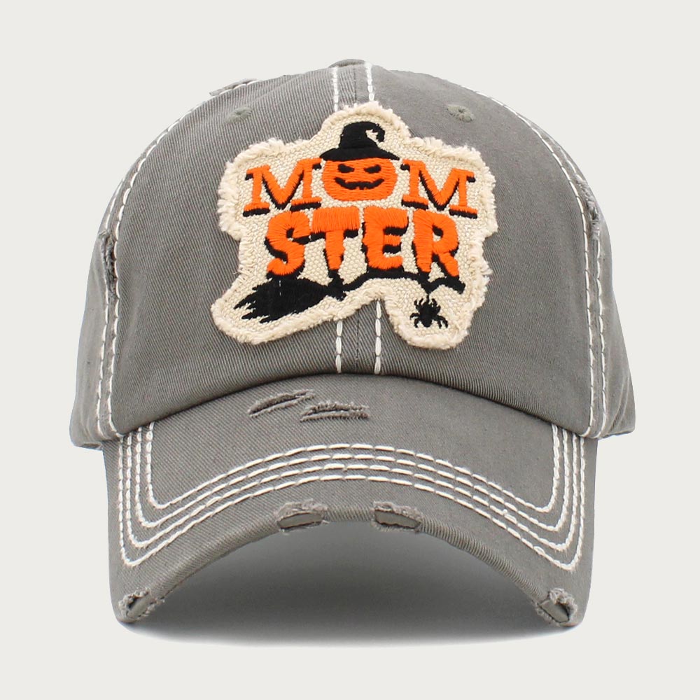 HATEGORY Halloween Theme MOMSTER Patch Vintage Baseball Cap