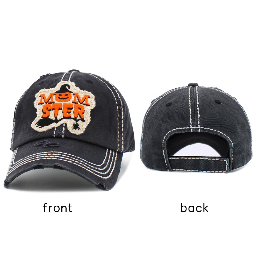 HATEGORY Halloween Theme MOMSTER Patch Vintage Baseball Cap