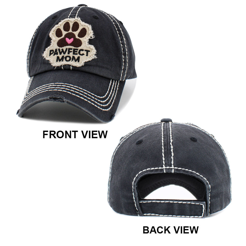 HATEGORY PAWFECT MOM Message Vintage Baseball Cap