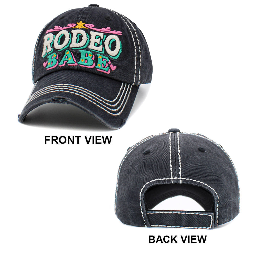 HATEGORY RODEO BABE Message Vintage Baseball Cap