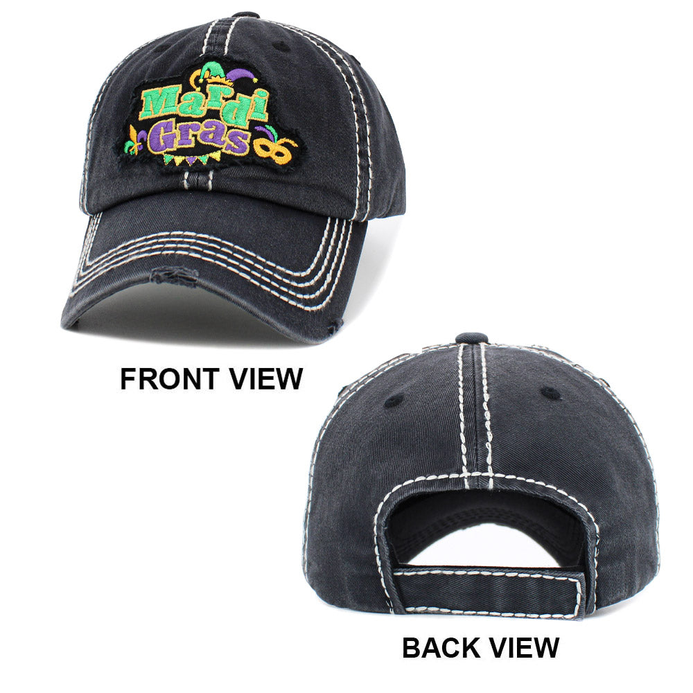 HATEGORY Mardi Gras Message Vintage Baseball Cap