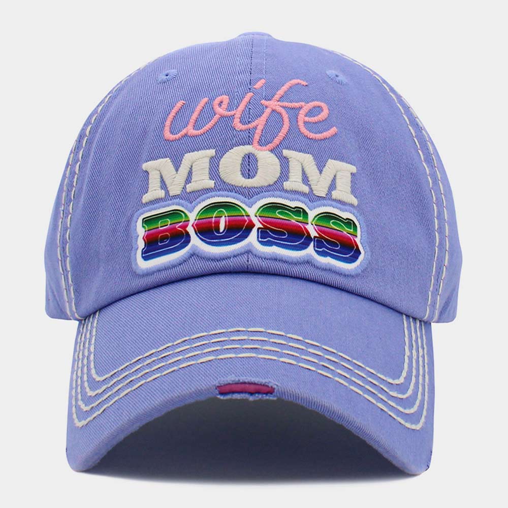 HATEGORY wife MOM BOSS Message Vintage Baseball Cap