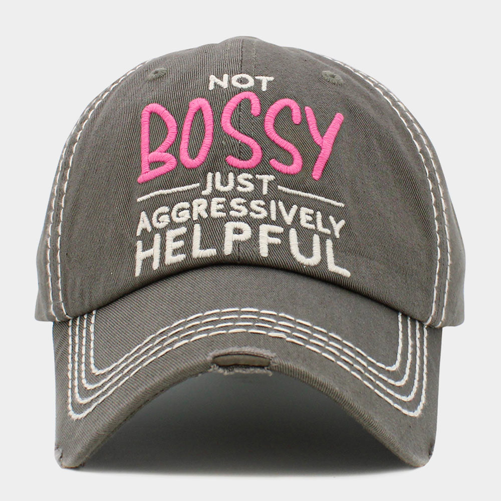 HATEGORY Not Bossy Just Aggressively Helpful Message Vintage Baseball Cap