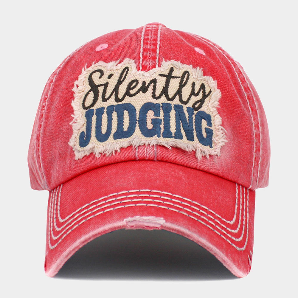 HATEGORY Silently Judging Message Vintage Baseball Cap