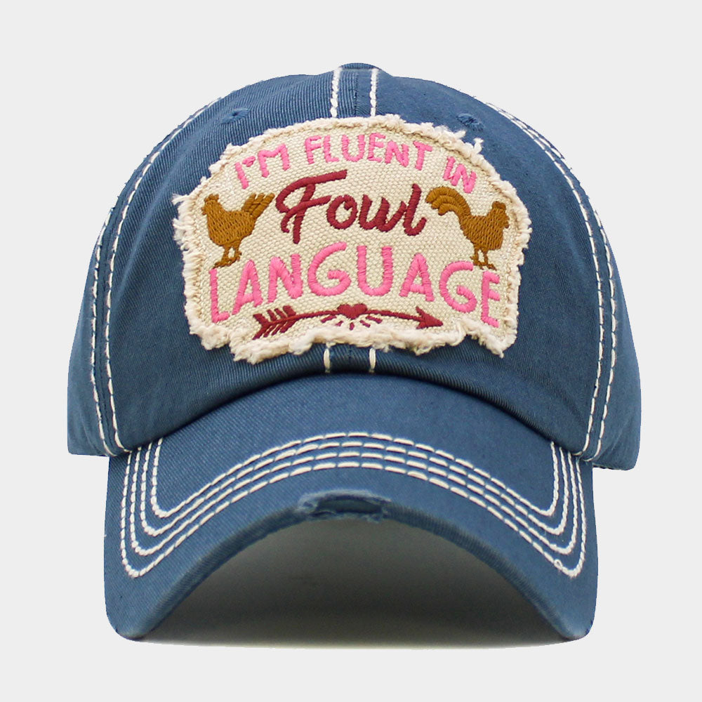 HATEGORY Im Fluent In FOUL LANGUAGE Message Vintage Baseball Cap
