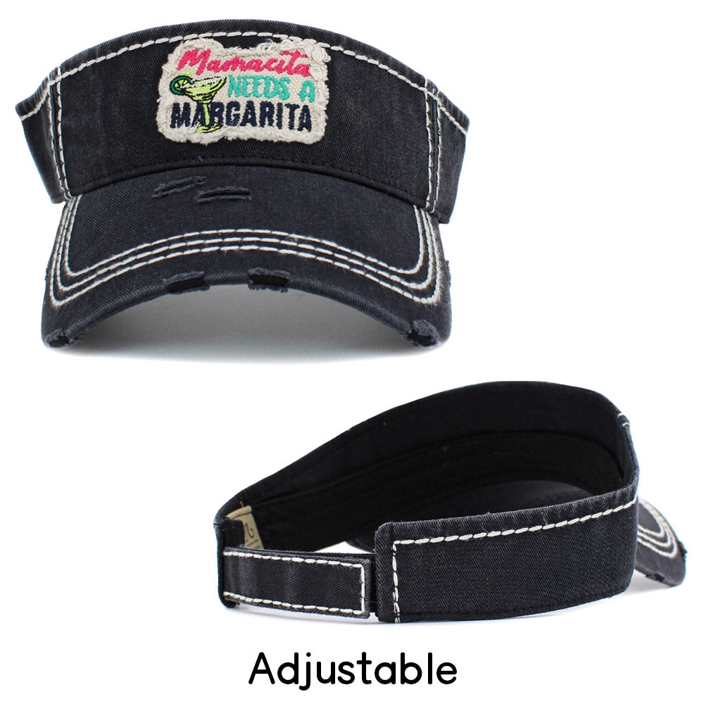 HATEGORY Mamacita Needs A Margarita Vintage Visor Hat
