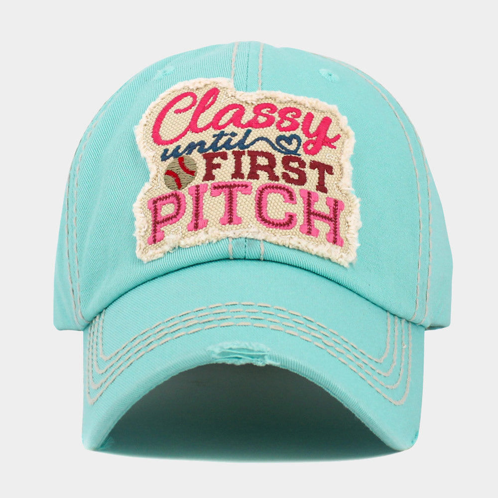 HATEGORY CLASSY UNTIL FIRST PITCH Message Vintage Baseball Cap