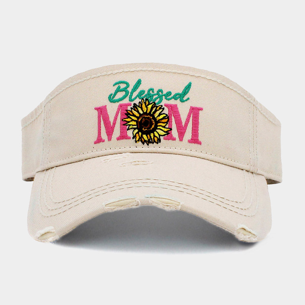 HATEGORY Blessed Mom Sunflower Vintage Visor Hat
