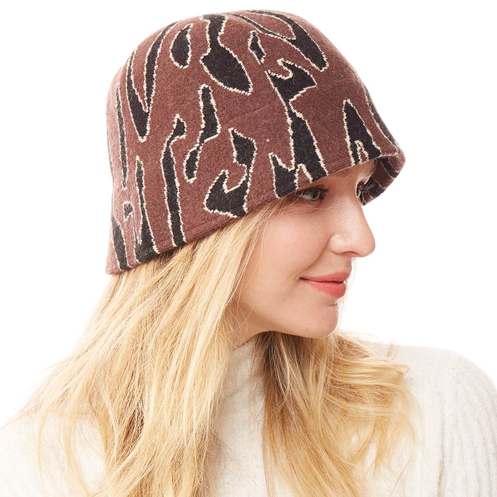 HATEGORY Animal Patterned Soft Fabric Bucket Hat