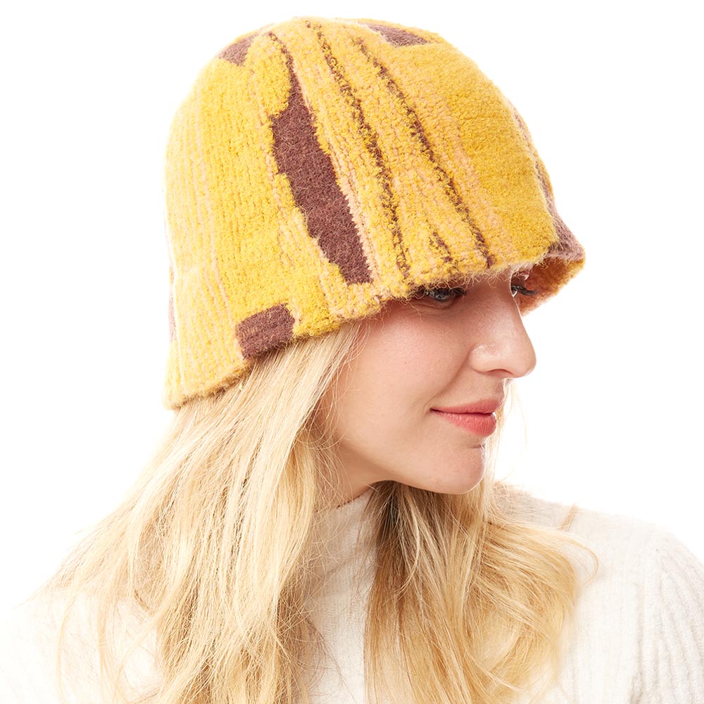 HATEGORY Abstract Patterned Soft Fabric Bucket Hat