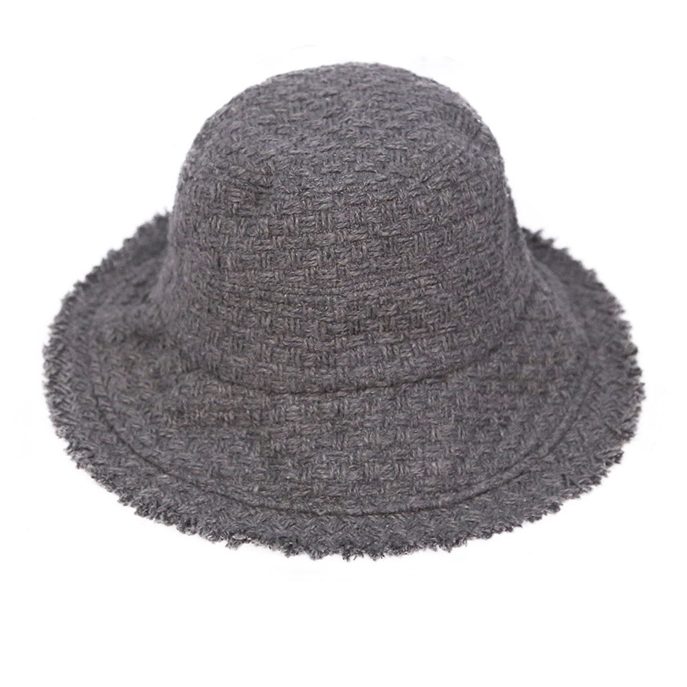HATEGORY Frayed Edge Woven Bucket Hat