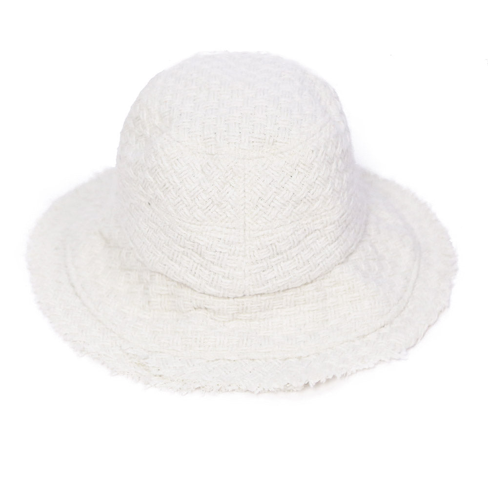 HATEGORY Frayed Edge Woven Bucket Hat