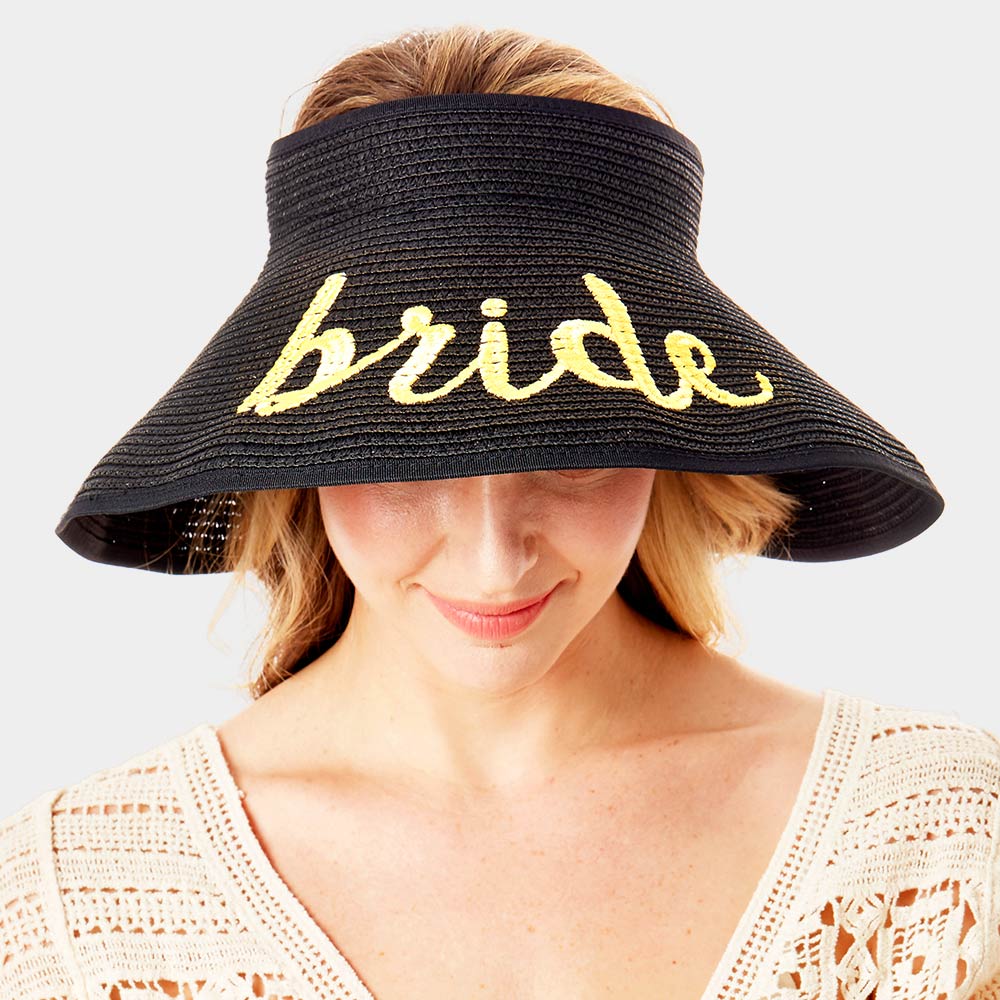HATEGORY bride Message Roll Up Foldable Visor Sun Hat