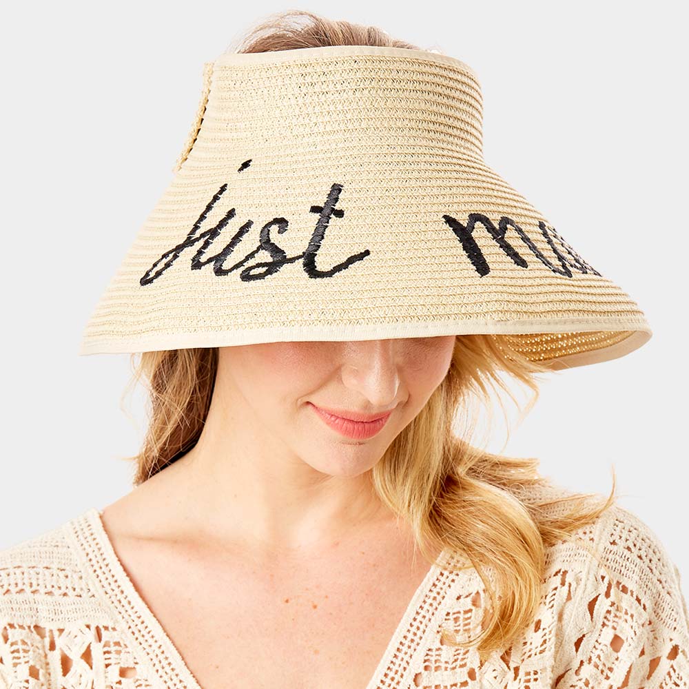 HATEGORY just married Message Roll Up Foldable Visor Sun Hat