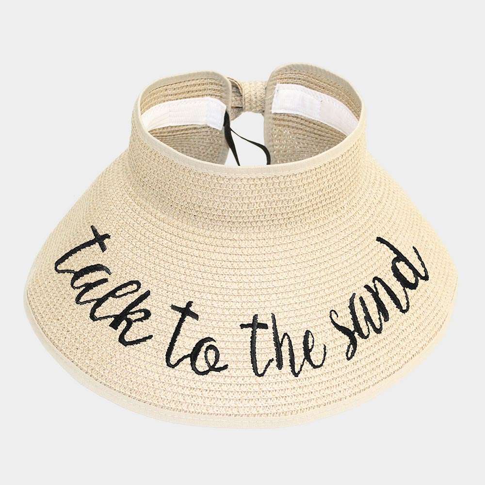 HATEGORY talk to the sand Message Roll Up Foldable Visor Sun Hat