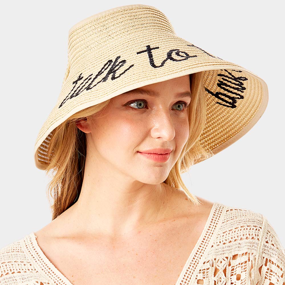 HATEGORY talk to the sand Message Roll Up Foldable Visor Sun Hat