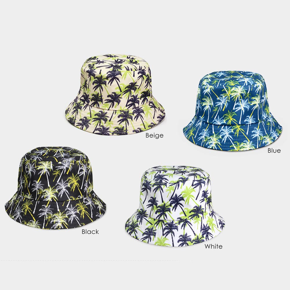HATEGORY Palm Tree Printed Bucket Hat