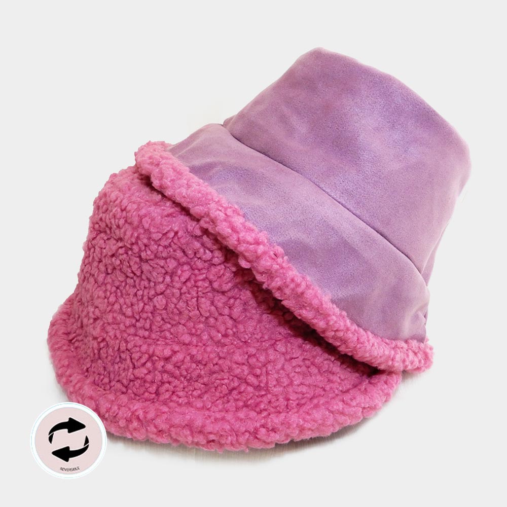 HATEGORY Reversible Faux Fur Sherpa Bucket Hat